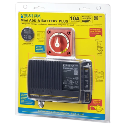 Blue Sea Systems Add-A-Battery Kit, Dual Circuit Plus Switch, ACR