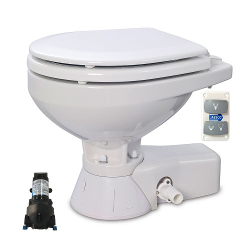 Jabsco 37245 Series Quiet Flush Electric Toilet, Seawater