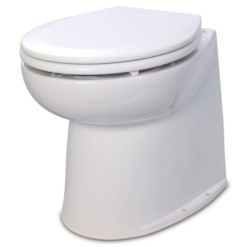 Jabsco Deluxe Flush 14 in Electric Marine Toilet, Soft Close Seat