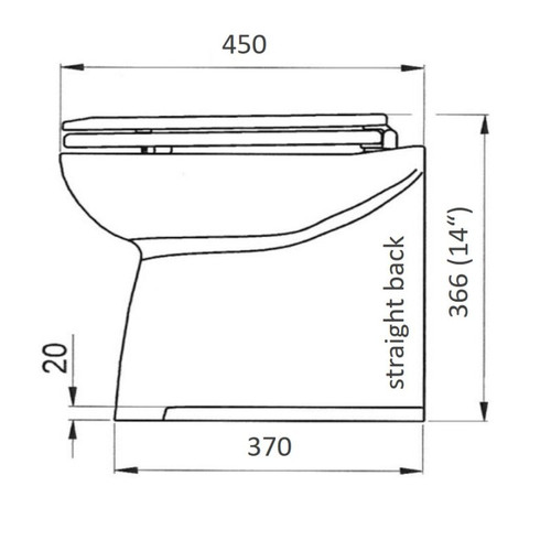 Jabsco Deluxe Flush 14 in Electric Marine Toilet, Soft Close Seat