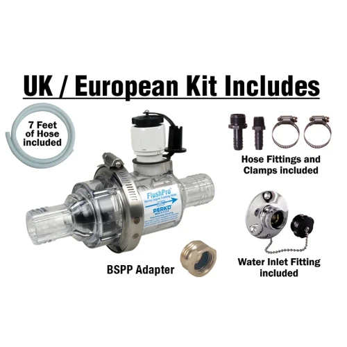 Perko Flush Pro Engine Flush Valve, For Inboard Engines, Polymer, Stainless Steel Spring, Transparent Body