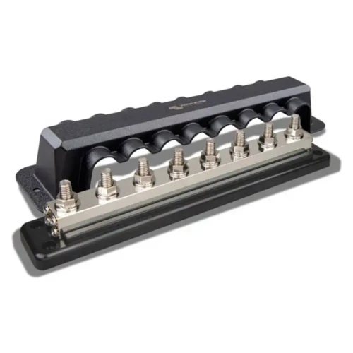 Victron Energy Busbar with Cover, 600A, 3/8 in and M8 Terminals