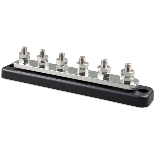 Victron Energy Busbar with Cover, 250A, 70VDC, 5/16 in Terminals