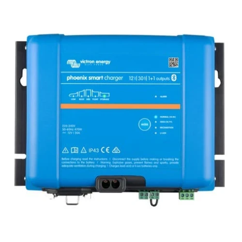 Victron Energy Phoenix Smart IP43 Battery Charger, 1+1 Output, 120-240V AC, Bluetooth