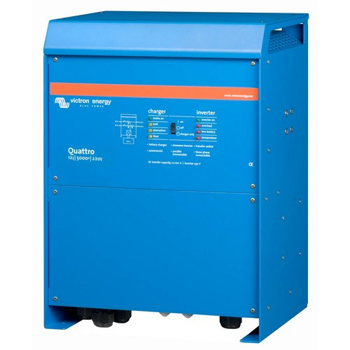 Victron Energy Quattro 12/5000/220-100/100 Inverter Charger, 120V, VE.Bus