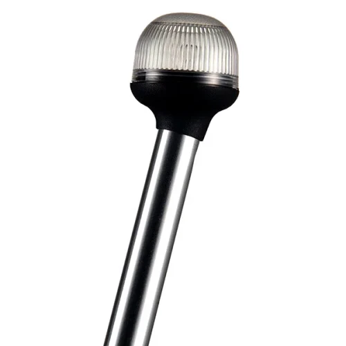 Attwood Marine Incandescent All-Round Pole Light, Articulating Anti-Glare Head, 2 NM Visibility, 2-Pin Locking Collar