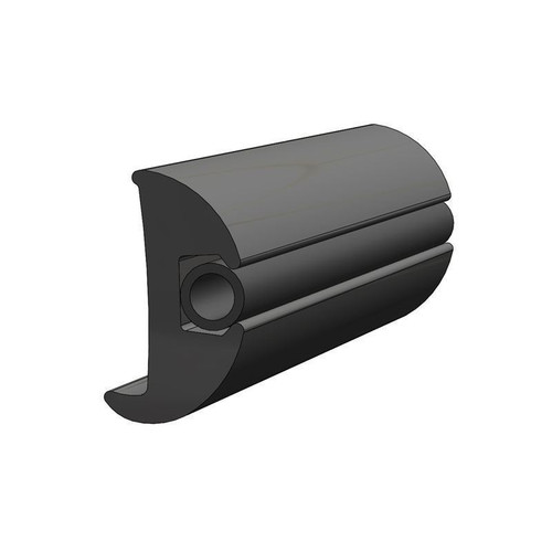 TACO Marine Flexible Vinyl Rub Rail Kit, 1-7/8 in x 1-1/8 in, Black Rail, Black Insert