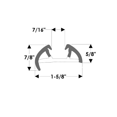 TACO Marine SuproFlex Semi-Rigid Vinyl Rub Rail Kit, 1-5/8 in x 7/8 in x 60 ft, Vinyl Overlay Insert - Apollo Lighting