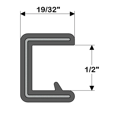 TACO Marine Flex Trim, 1/2 in Opening, 5/8 in Width, 25 ft