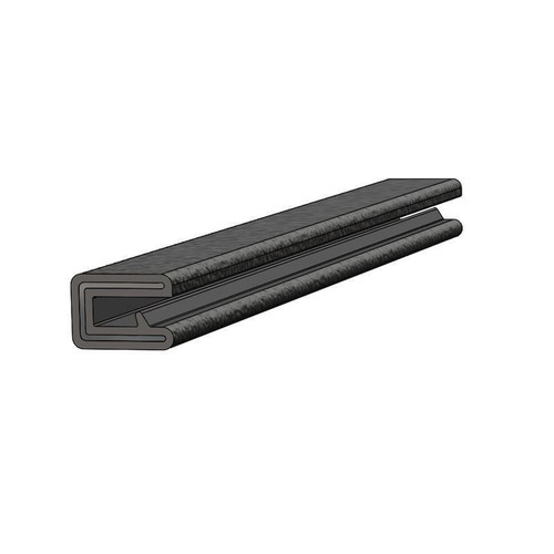 TACO Marine Flex Trim, 5/32 in Opening, 9/16 in Depth, Flexible PVC, Aluminum Clips