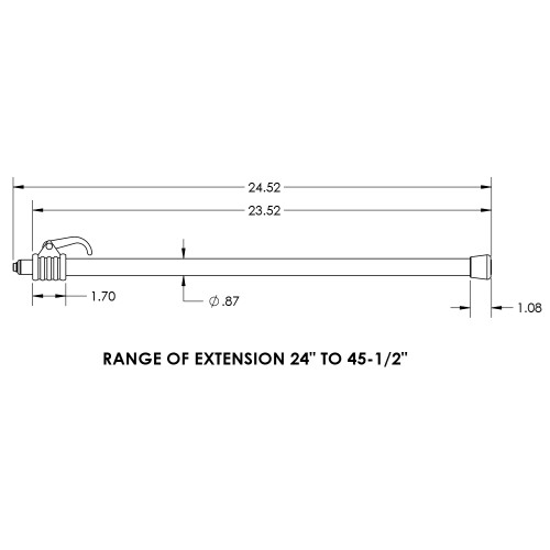 TACO Marine Telescoping Aluminum Support Pole with Snap-On End, Satin Anodized, Cam-Lock - Apollo Lighting