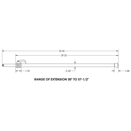 TACO Marine Telescoping Aluminum Support Pole with Snap-On End, Satin Anodized, Cam-Lock - Apollo Lighting