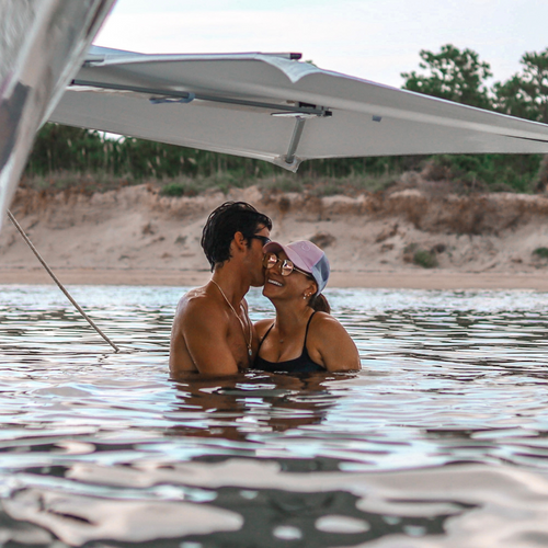 TACO Marine ShadeFin Boat Shade, For Standard Rod Holders, 5 x 6 ft, UPF 50+ - Apollo Lighting