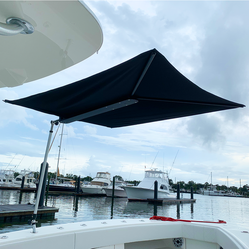 TACO Marine ShadeFin Boat Shade, For Standard Rod Holders, 5 x 6 ft, UPF 50+ - Apollo Lighting