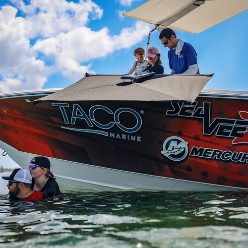 TACO Marine ShadeFin Boat Shade, For Standard Rod Holders, 5 x 6 ft, UPF 50+