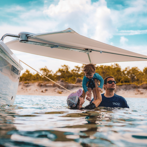 TACO Marine ShadeFin Boat Shade, For Standard Rod Holders, 5 x 6 ft, UPF 50+