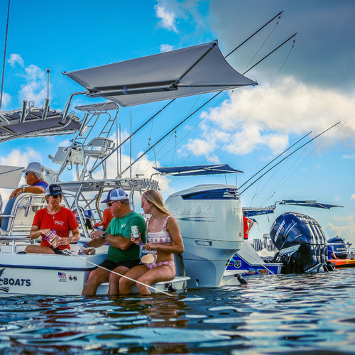 TACO Marine ShadeFin Boat Shade, For Standard Rod Holders, 5 x 6 ft, UPF 50+