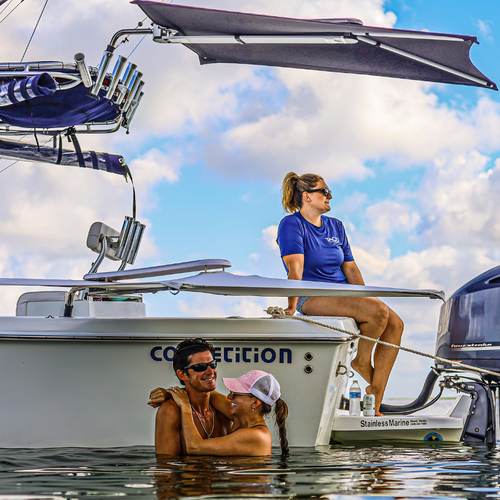 TACO Marine ShadeFin Boat Shade, For Standard Rod Holders, 5 x 6 ft, UPF 50+