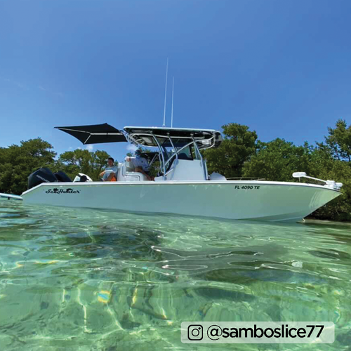 TACO Marine ShadeFin Boat Shade, For Standard Rod Holders, 5 x 6 ft, UPF 50+