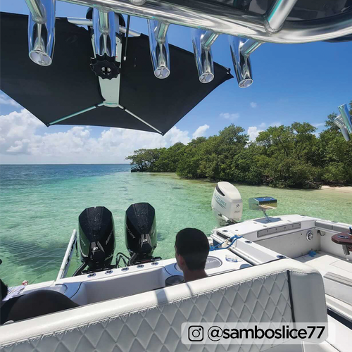 TACO Marine ShadeFin Boat Shade, For Standard Rod Holders, 5 x 6 ft, UPF 50+