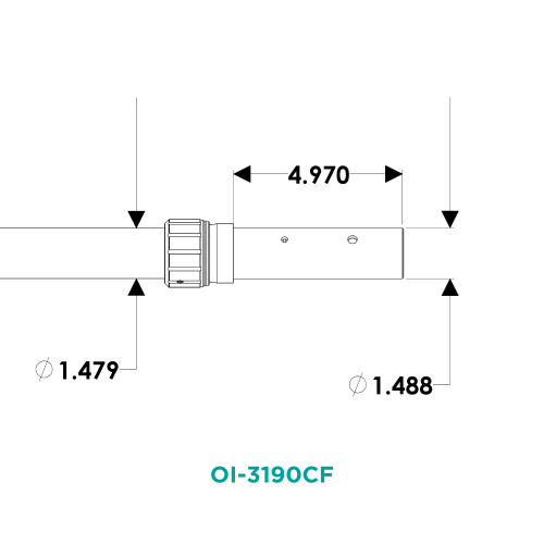 TACO Marine OI Series Open Water Internal & Collapsible Carbon Fiber Outrigger Poles, 3-Section, Twist & Lock, 400 lb Mono Halyard, For 1-1/2 in Mounts - Apollo Lighting