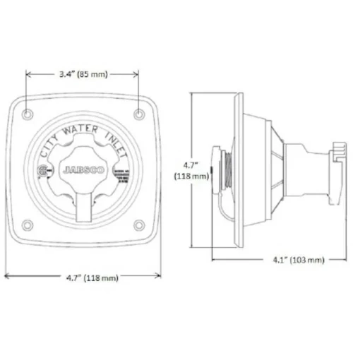 Jabsco Water Pressure Regulator, 45 PSI Output, Flush Mount, Backflow Preventer, Removable Strainer