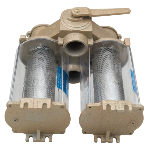 Perko 0594 Duplex Intake Water Strainer, Cast Bronze, 4-Position Control Valve