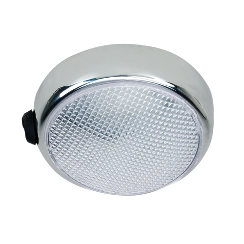 Perko 1356 Round Surface Mount LED Dome Light, On/Off Switch, 3-5/8 in O.D., 1 in Depth