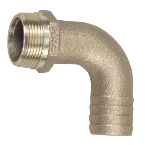 Perko Pipe to Hose Adapter, 90 Degree, Cast Bronze, Cast Hex, 5pk