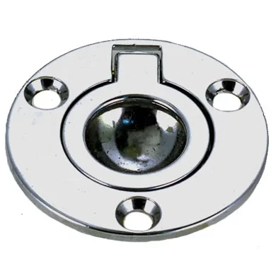 Perko Round Flush Ring Pull, Chrome-Plated Zinc Alloy, #6 Screw Size