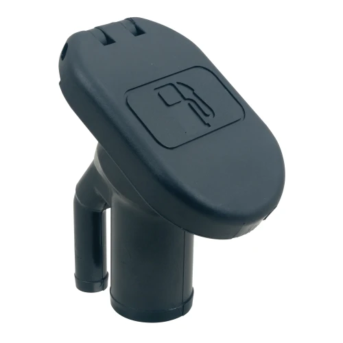 Perko 1428 Sealed Flip Top Fuel Fill, 1-1/2 in Hose, 35° Angled Neck, VPR
