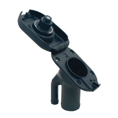 Perko 1428 Sealed Flip Top Fuel Fill, 1-1/2 in Hose, 35° Angled Neck, VPR