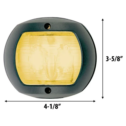 Perko LED Yellow Towing Navigation Light, For Vessels Under 20m, 2nm, 135° Arc, Black Polymer Housing