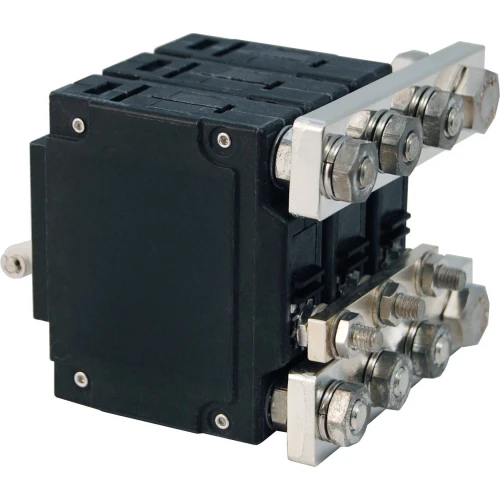 Blue Sea Systems C-Series White Toggle Circuit Breaker, Triple Pole, Magnetic Hydraulic Trip Free, 65V DC