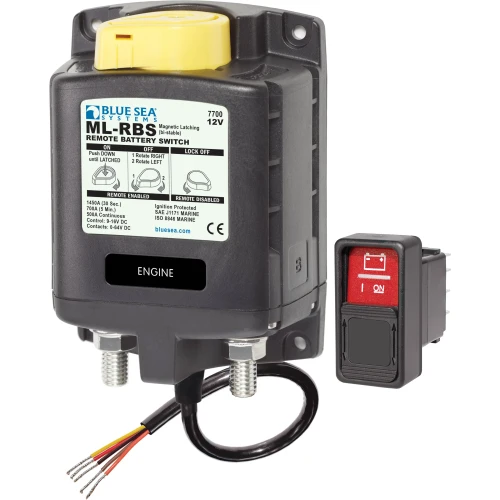 Blue Sea Systems ML-RBS Remote Battery Switch, 500A, Manual Control, Bi-Stable