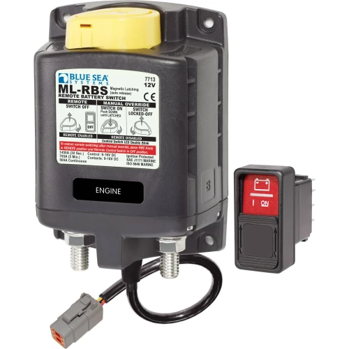 Blue Sea Systems ML-RBS Remote Battery Switch, 500A, Manual Control, Auto-Release