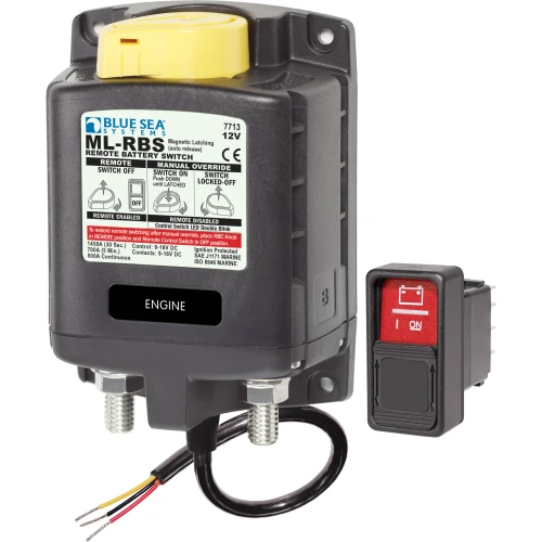 Blue Sea Systems ML-RBS Remote Battery Switch, 500A, Manual Control, Auto-Release