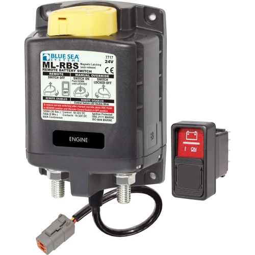 Blue Sea Systems ML-RBS Remote Battery Switch, 500A, Manual Control, Auto-Release