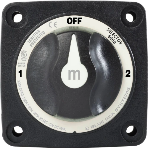 Blue Sea Systems m-Series Selector 3 Position Battery Switch, 32V DC, 300A, IP66