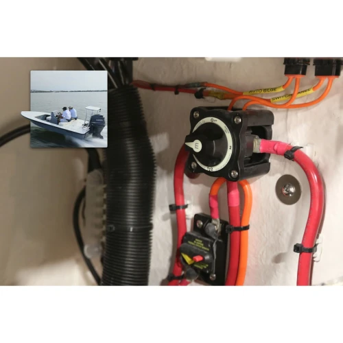 Blue Sea Systems m-Series Mini Selector Battery Switch, 4 Position, Battery Combine, 300A, 32V DC, IP66
