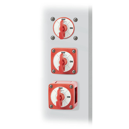 Blue Sea Systems m-Series Single Circuit ON-OFF Battery Switch, Locking Key, 48V DC, 300A Continuous, IP66, 3/8 in Studs - Apollo Lighting