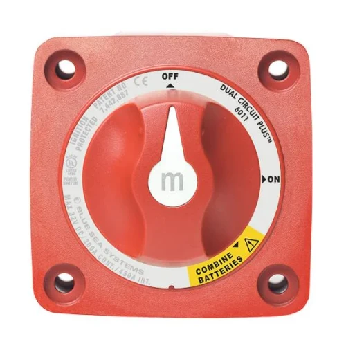 Blue Sea Systems m-Series Mini Dual Circuit Plus Battery Switch, 32V DC, 300A, 3 Position