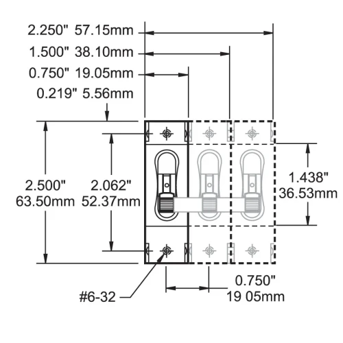Blue Sea Systems C-Series White Toggle Circuit Breaker, Double Pole, DC, 65V DC Max, Magnetic Hydraulic, Trip-Free