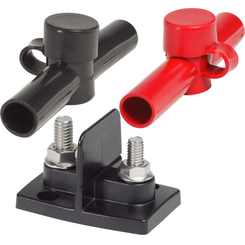 Blue Sea Systems Dual PowerPost Cable Connector, 48V DC, #10 Screw Mounting - Apollo Lighting