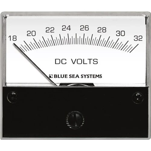 Blue Sea Systems Analog DC Voltmeter, Backlit Meter Face