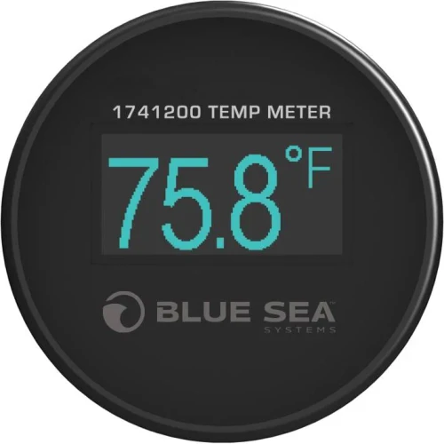 Blue Sea Systems Mini OLED Temperature Monitor, 12V/24V DC, 1-1/8 in Hole Mount, -40°F to 250°F