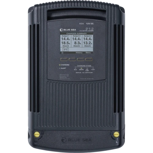 Blue Sea Systems P12 Battery Charger, 12V DC, 3 Outputs, 115-230V AC