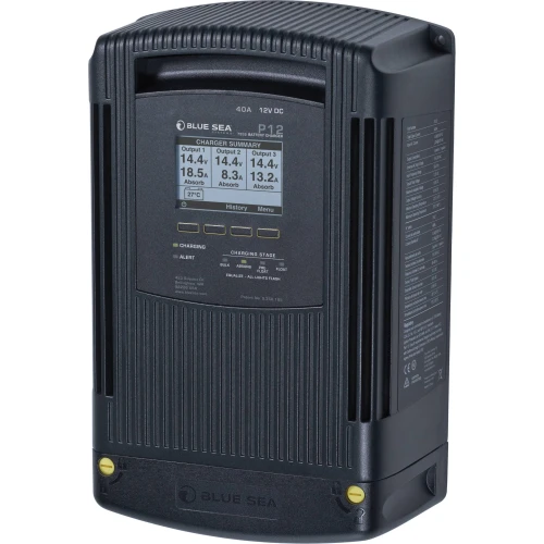 Blue Sea Systems P12 Battery Charger, 12V DC, 3 Outputs, 115-230V AC