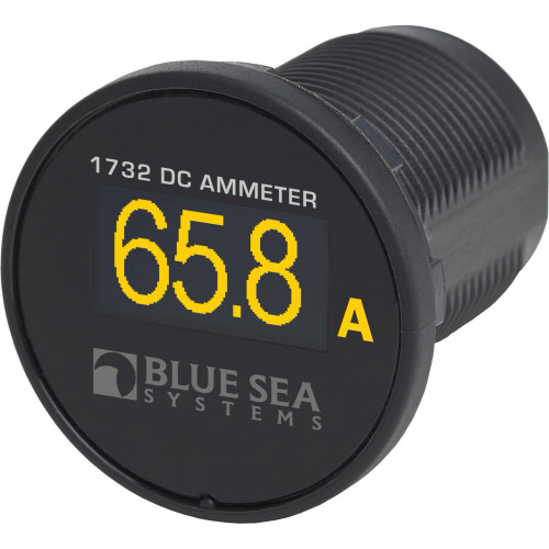 Blue Sea Systems Mini OLED DC Ammeter, -100A to 100A, 8-36V DC, IP66, 1-1/8 in Hole Mount - Apollo Lighting