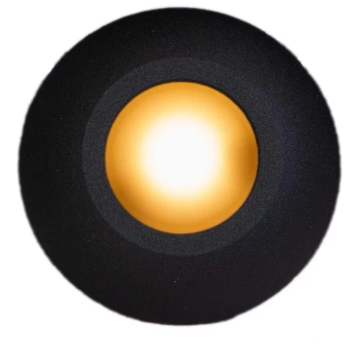 Plash Gravity LED Deck Light, Warm White Light, Black Housing, IP67, 1.2W